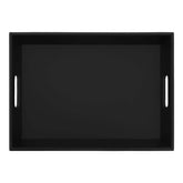 Classic Black Leather Tray with Handles